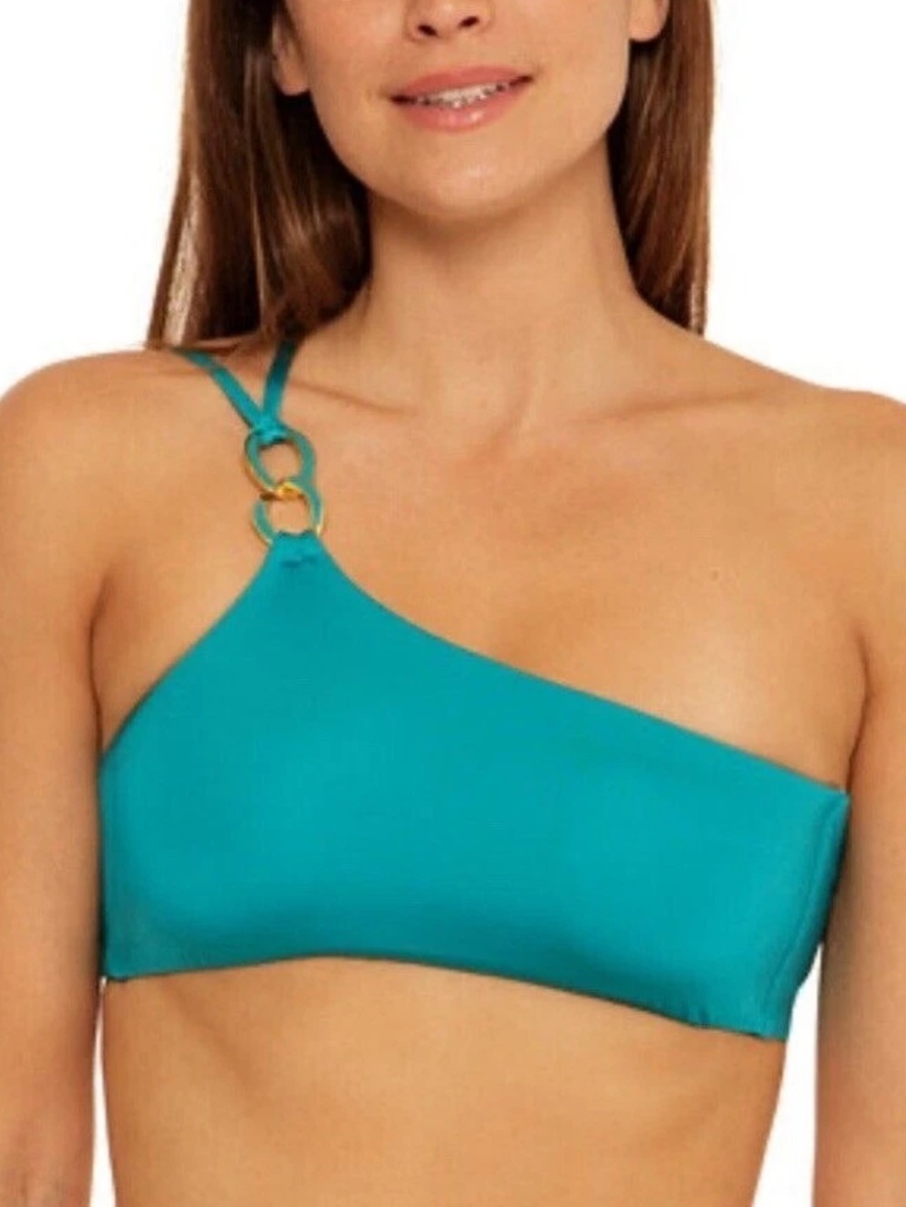 Trina Turk Monaco Chain Asymmetric Bikini Top size 14